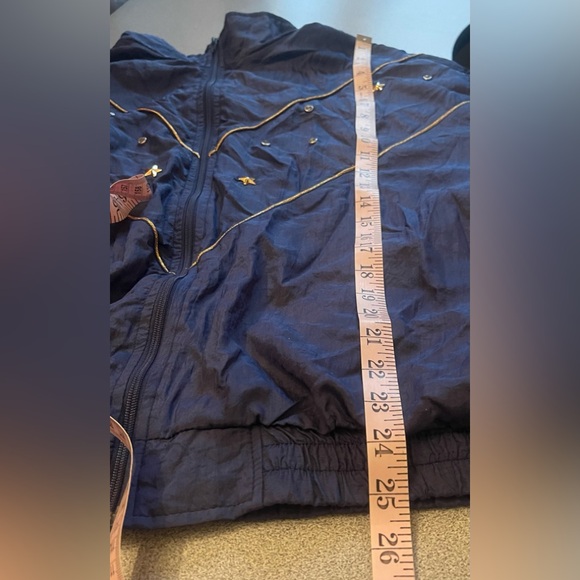 Vintage Summit Place Silver & Gold Stars Blue Jacket Size XL - Picture 10 of 12